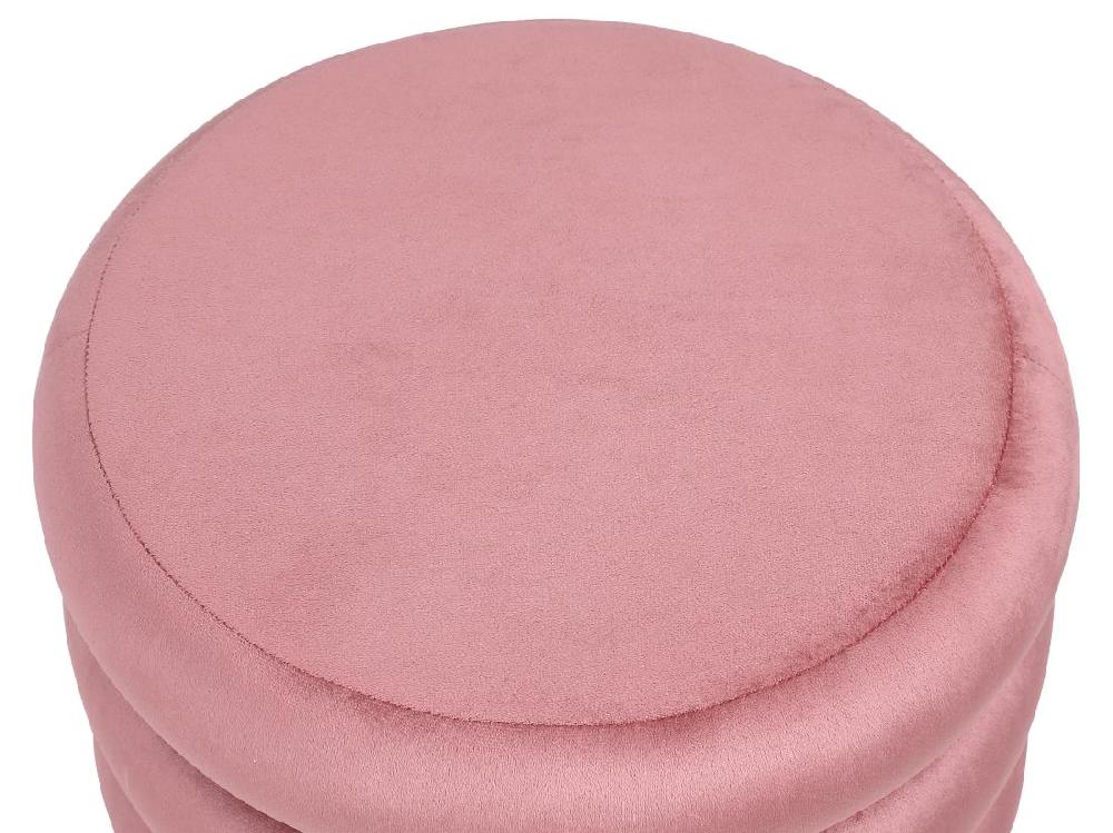 Vente Unique Pouf En Velours Rose ECAMBI