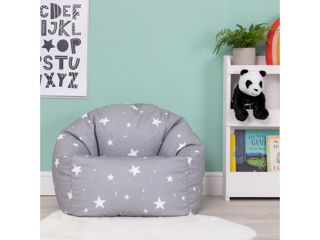 vente unique Pouf fauteuil pour enfants gris