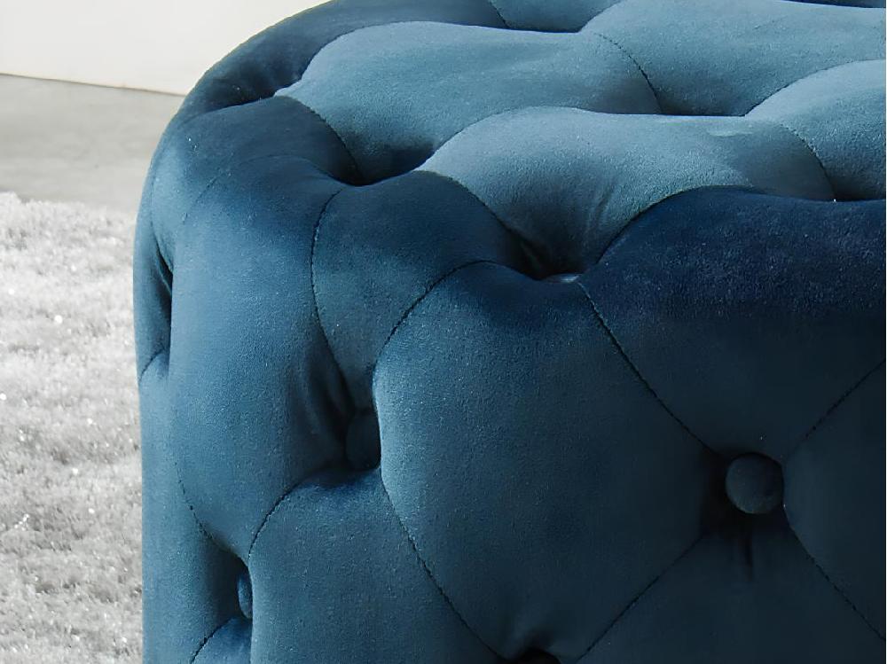 Vente Unique Pouf FOURCA En Velours - Bleu Nuit