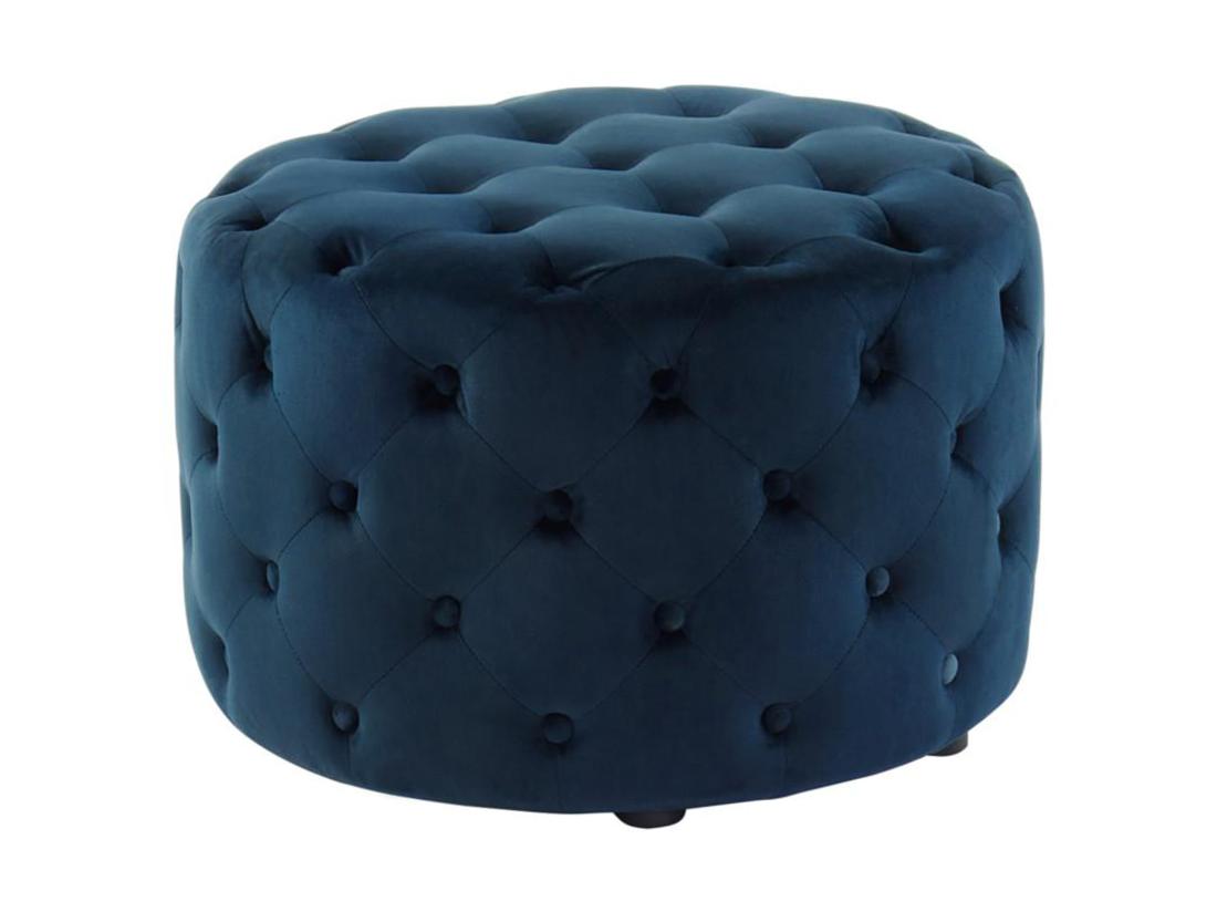 vente unique Pouf FOURCA en velours - Bleu nuit