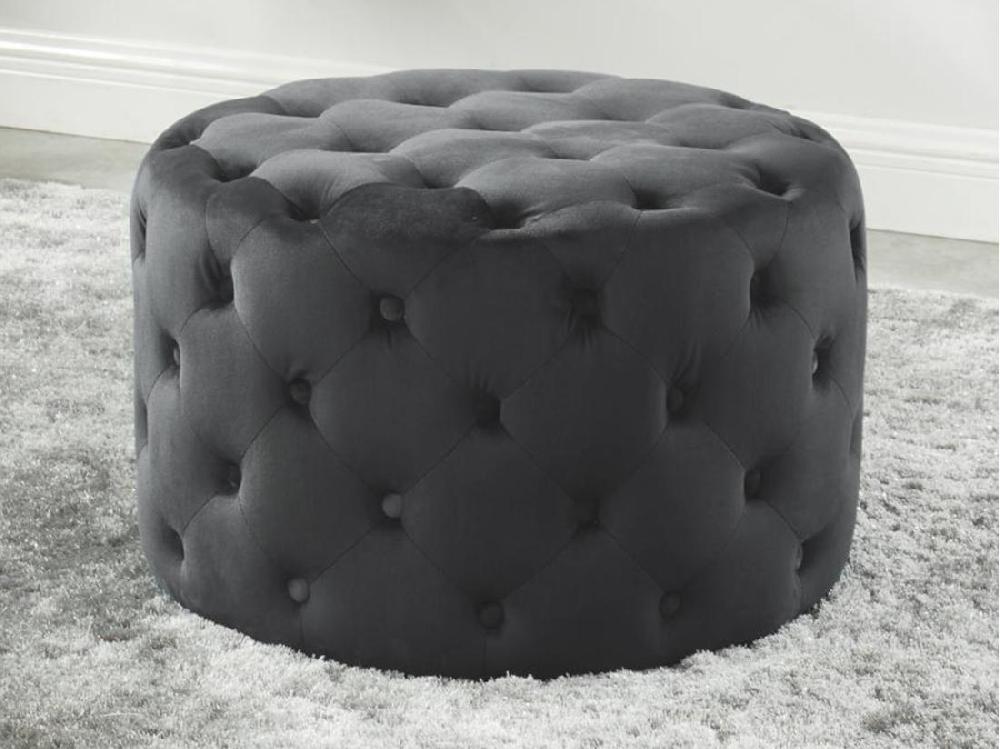 vente unique Pouf FOURCA en velours - Gris