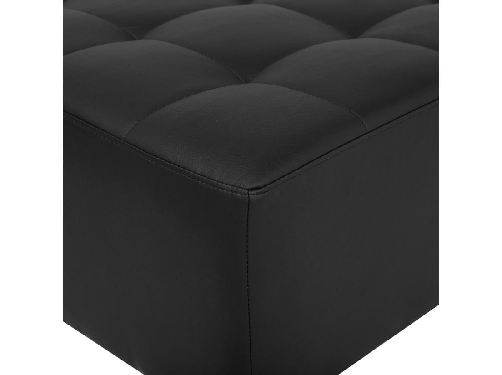 Vente Unique Pouf Ottoman En Cuir PU Noir ABERDEEN