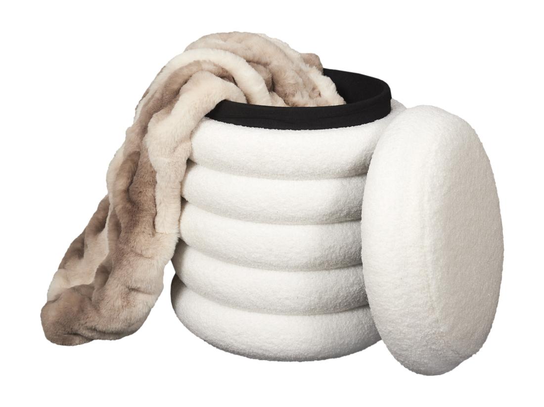 Vente Unique Pouf Rangement Bouclette Freya