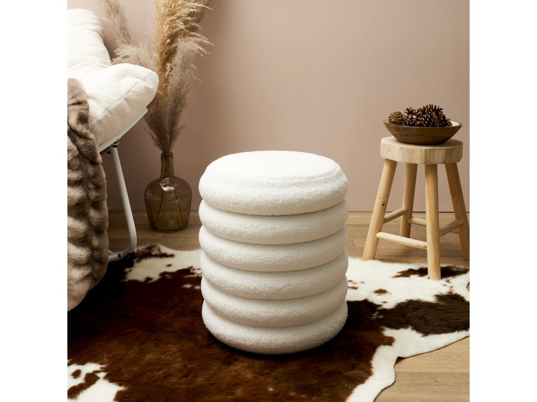 vente unique Pouf Rangement Bouclette Freya