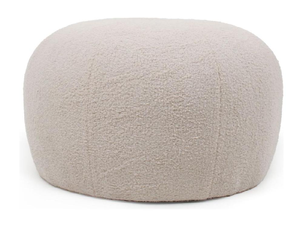 Vente Unique Pouf Rond Bouclette "Pilou" 55cm Beige