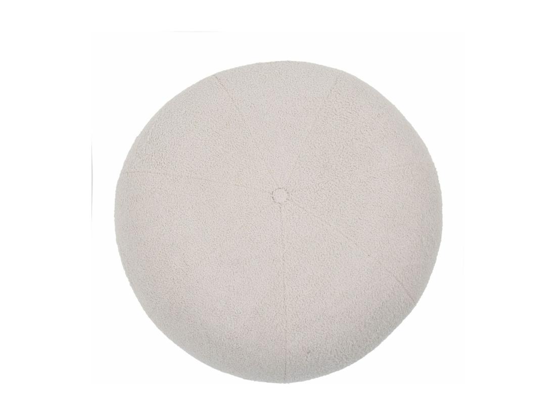 Vente Unique Pouf Rond Bouclette "Pilou" 55cm Beige