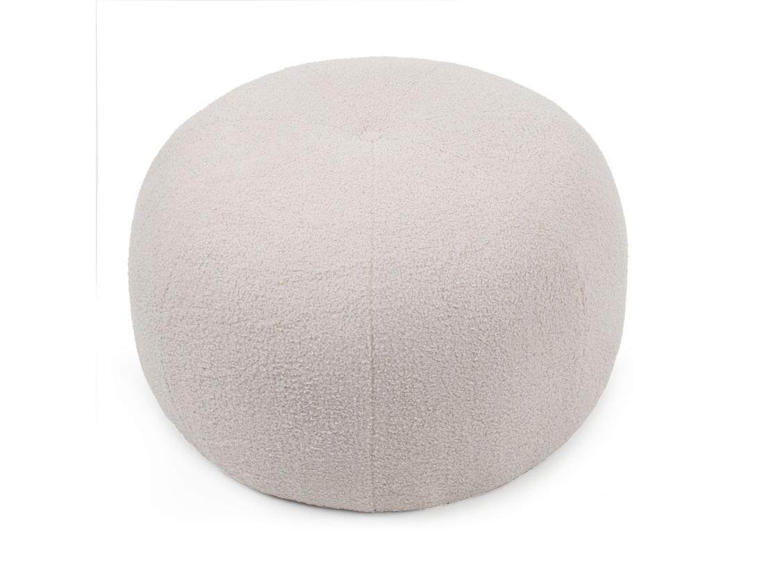 Vente Unique Pouf Rond Bouclette "Pilou" 55cm Beige