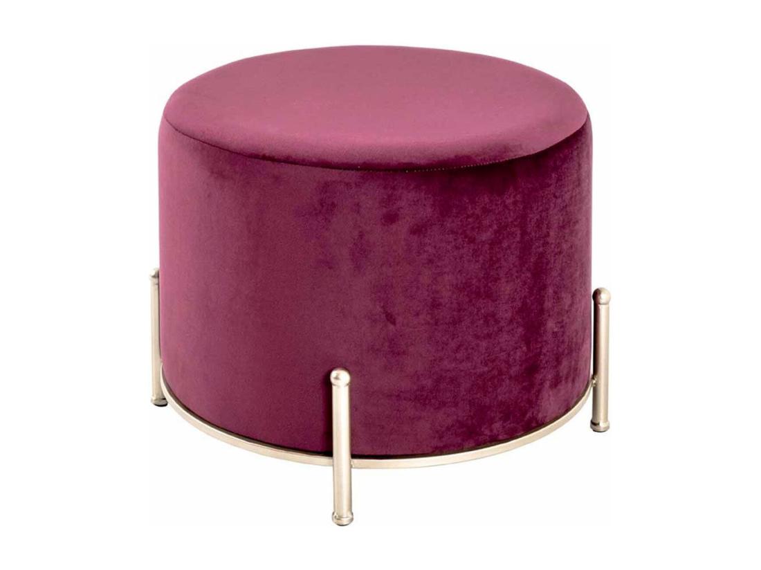 vente unique Pouf Rond Design "Cathy" 48cm Rouge