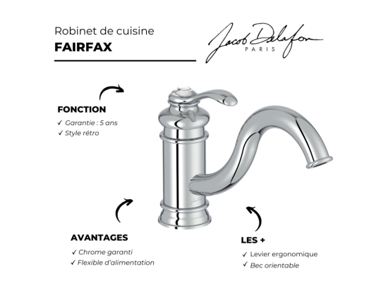 Vente Unique Robinet Cuisine JACOB DELAFON Fairfax