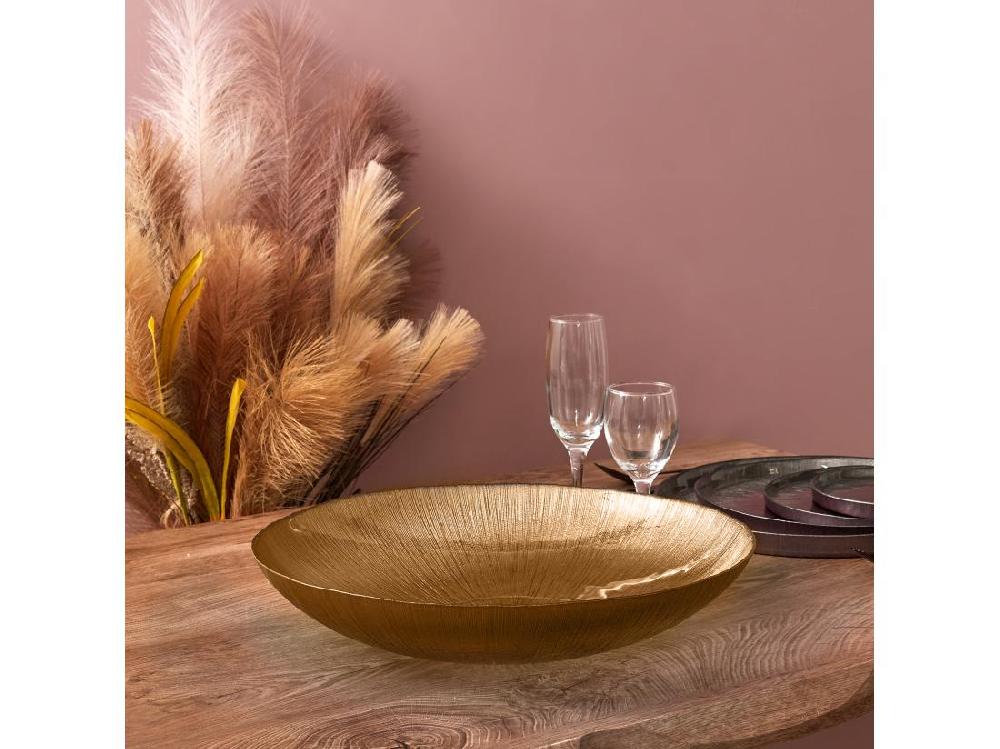 vente unique Saladier En Verre Dore D30cm