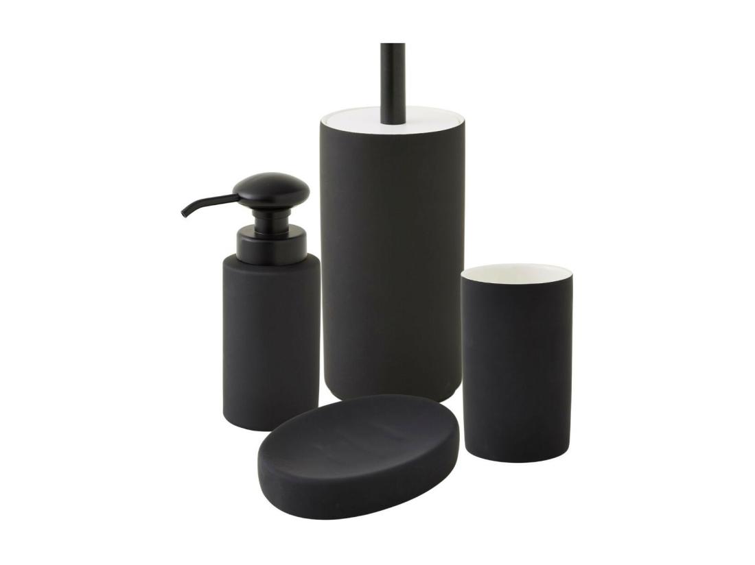 Vente Unique Set De Salle De Bain Noir 4 Pièces