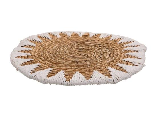 Vente Unique Set De Table Tressé Blanc D38x1h