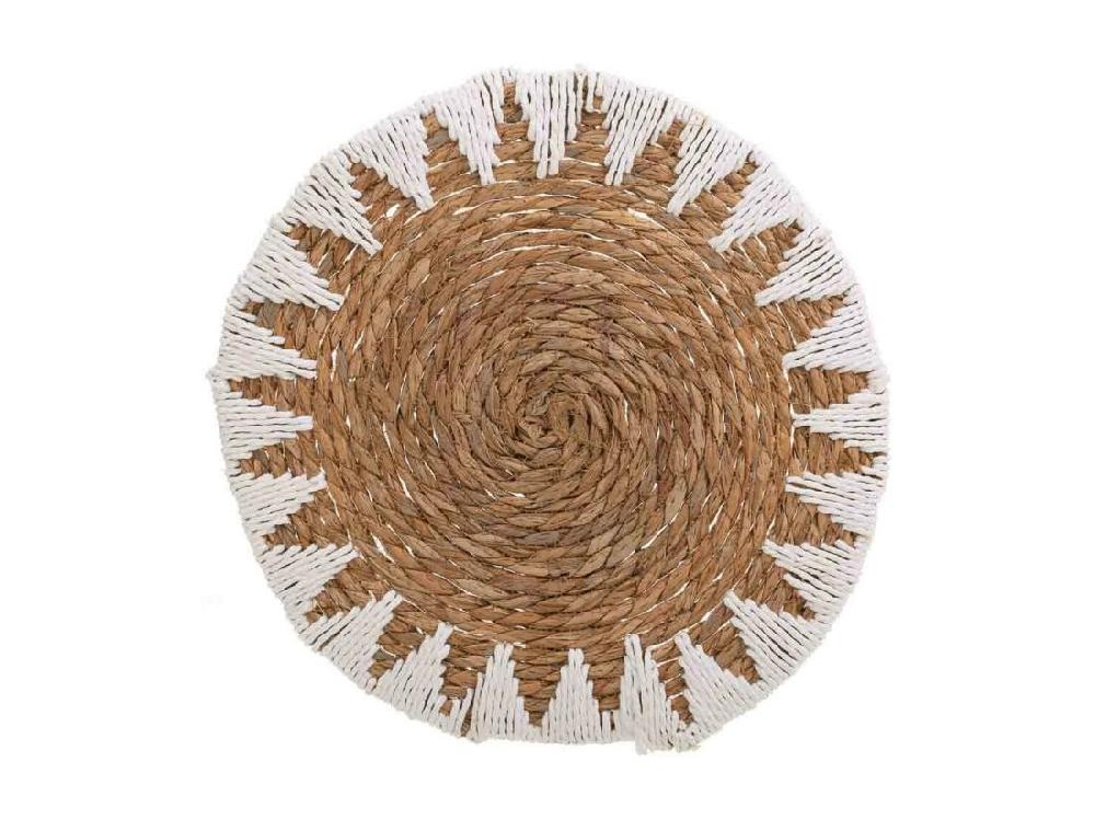Vente Unique Set De Table Tressé Blanc D38x1h