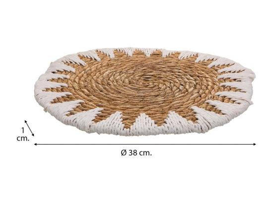 Vente Unique Set De Table Tressé Blanc D38x1h