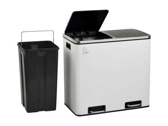 Vente Unique SVITA TM2X24 Poubelle 48l Blanc