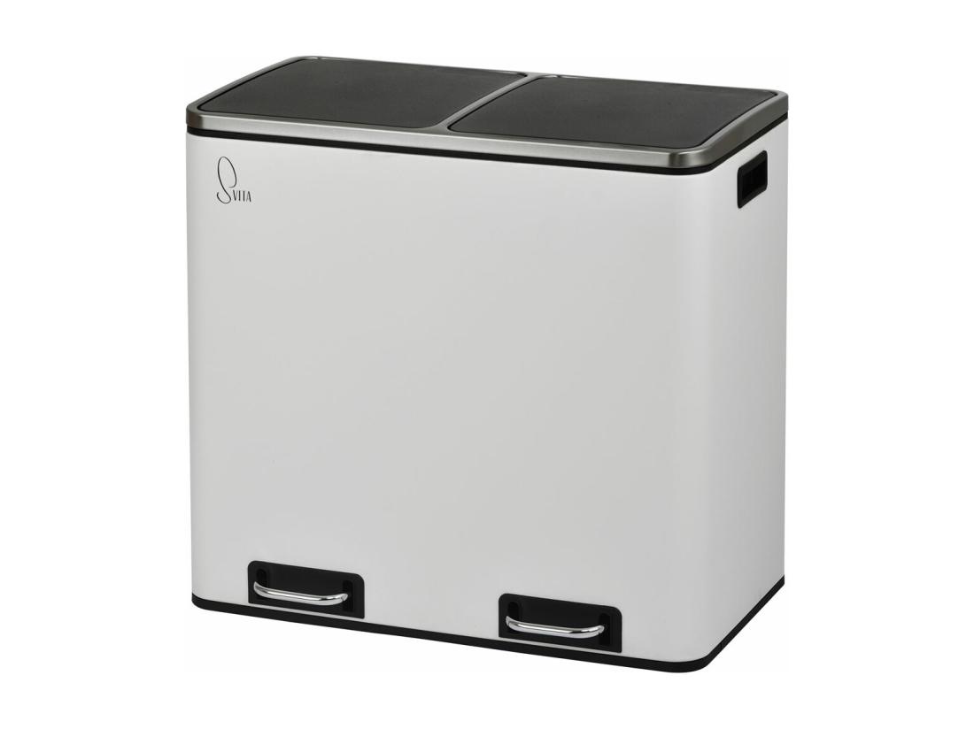 Vente Unique SVITA TM2X24 Poubelle 48l Blanc