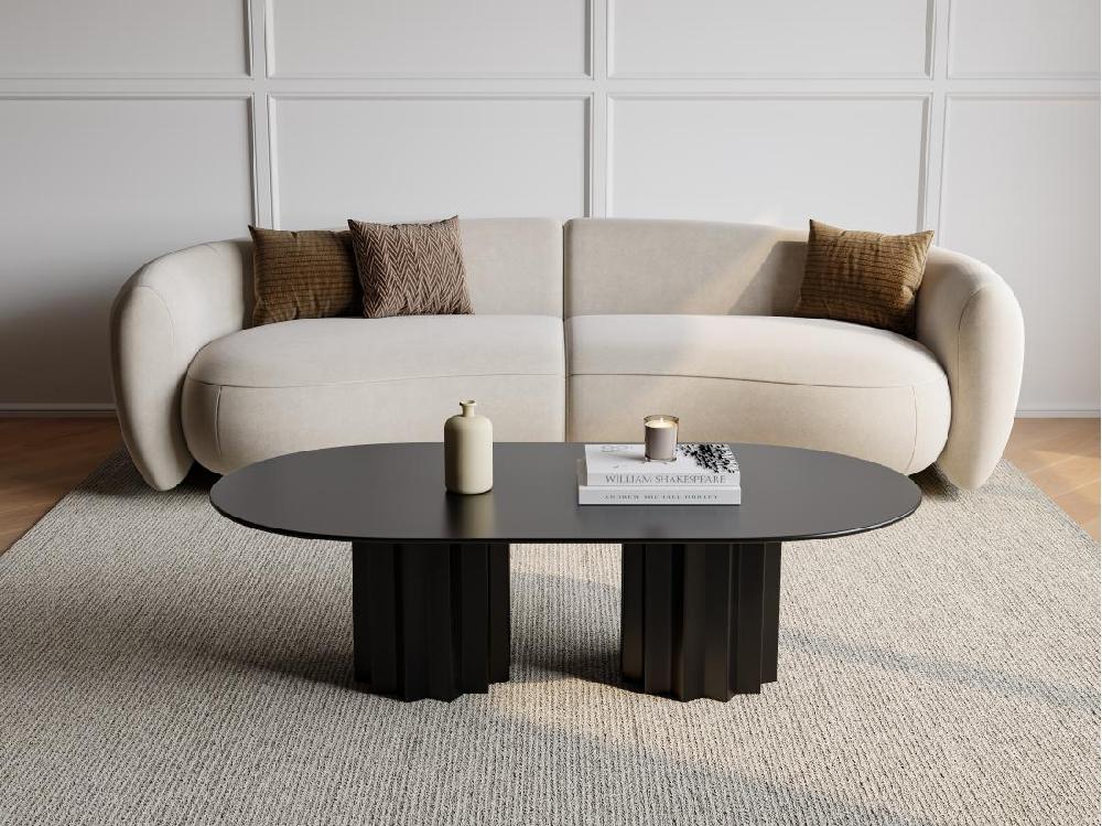 vente unique Table basse en métal - Noir - ZABANIA