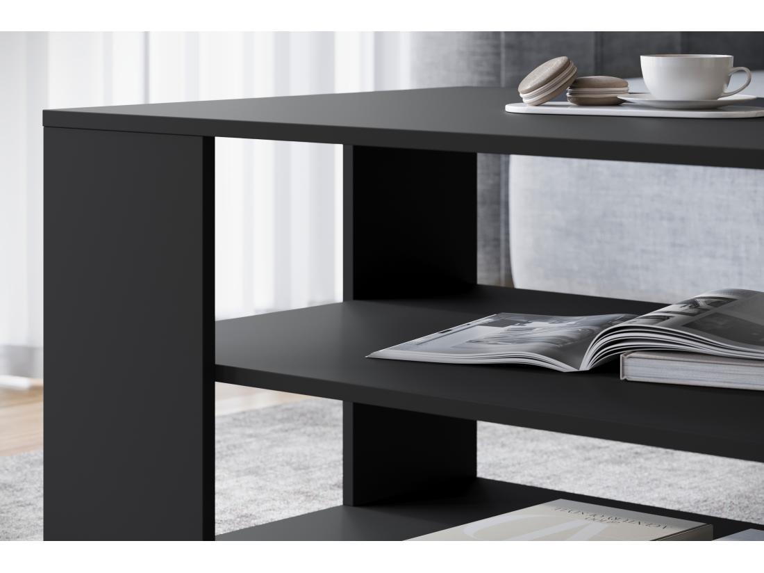 Vente Unique Table Basse Pour Salon Noir Mat