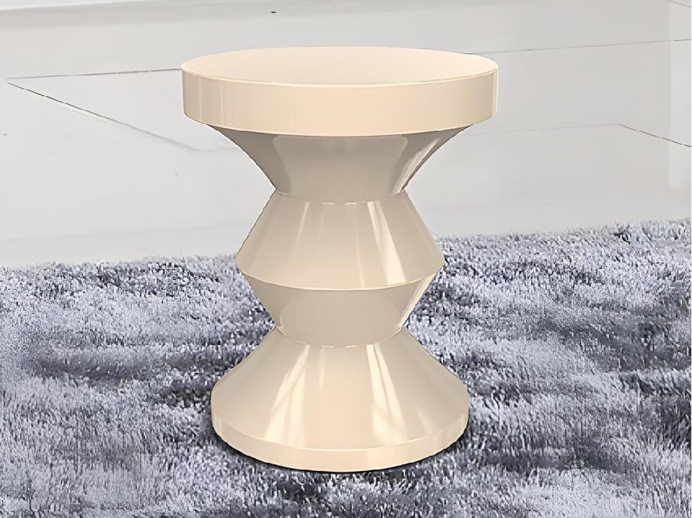 vente unique Table d'appoint en métal - Beige - ZOLIMI
