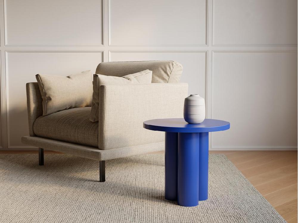 vente unique Table d'appoint en métal - Bleu - TANIYA