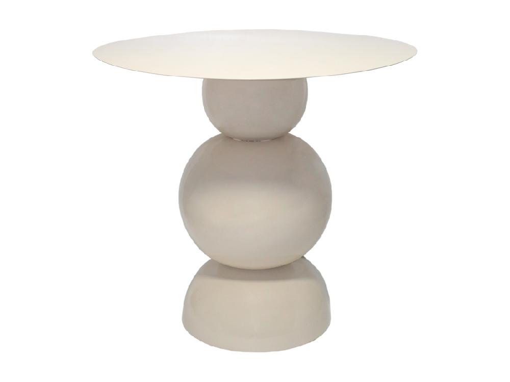 Vente Unique Table D'appoint En Métal - Crème - JESINA