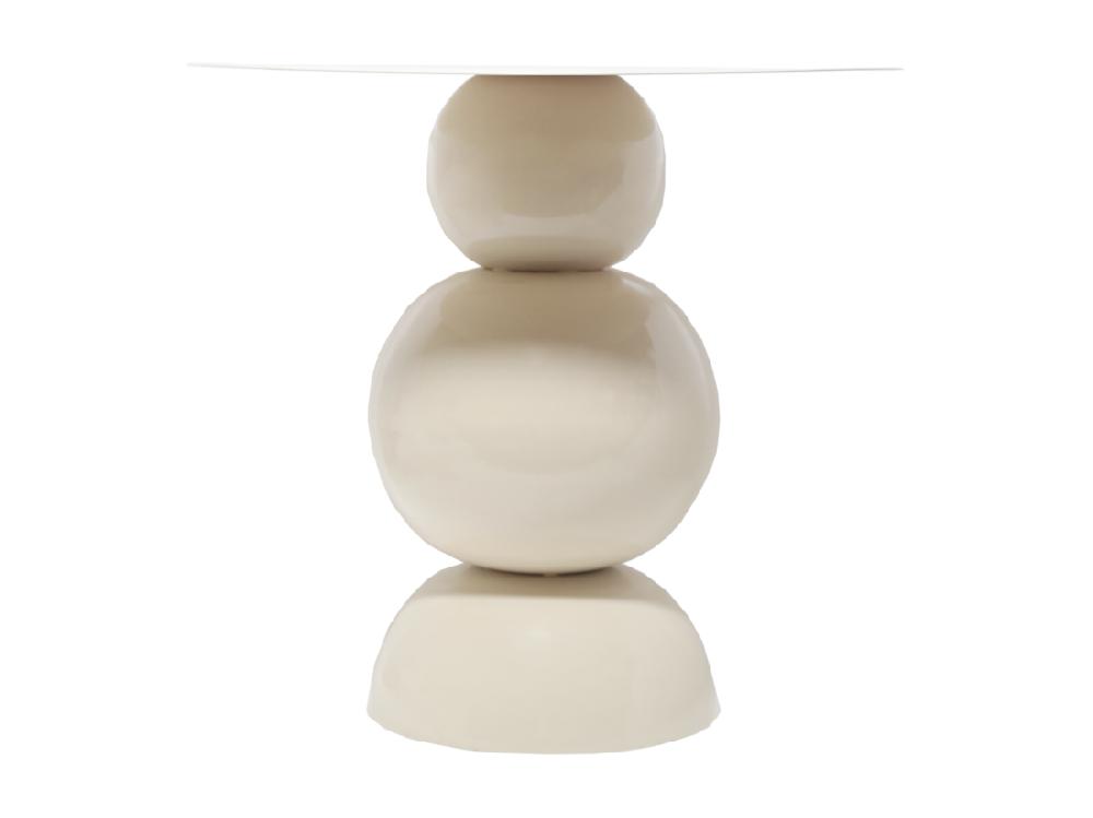 Vente Unique Table D'appoint En Métal - Crème - JESINA