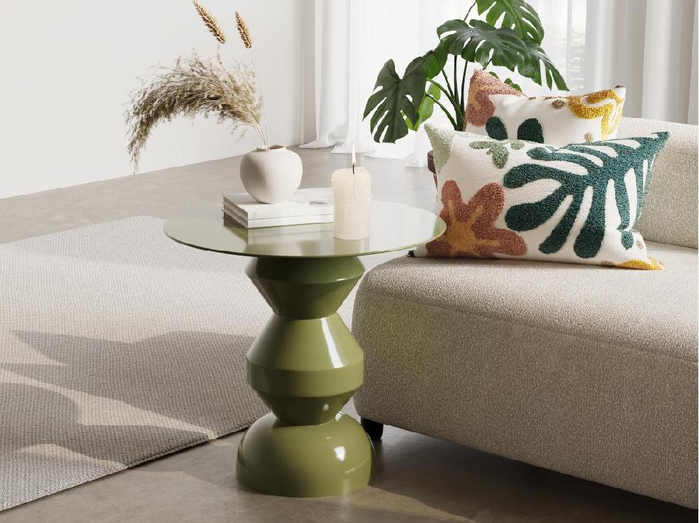 vente unique Table d'appoint en métal - Kaki - SUPITA