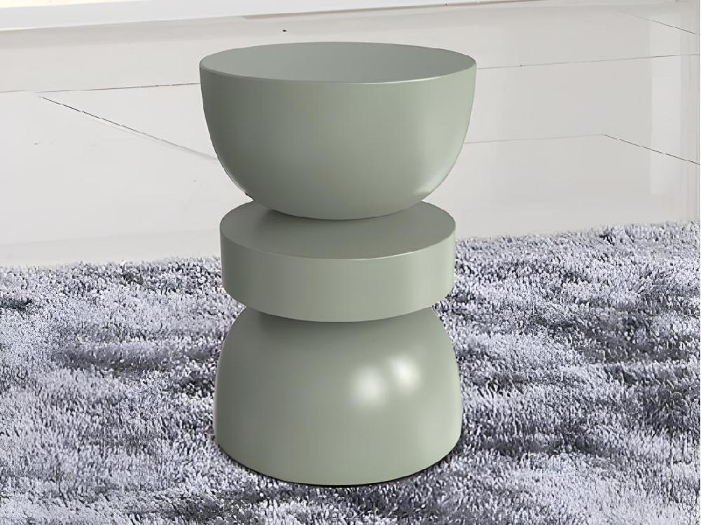 vente unique Table d'appoint en métal - Kaki - TUVAMI