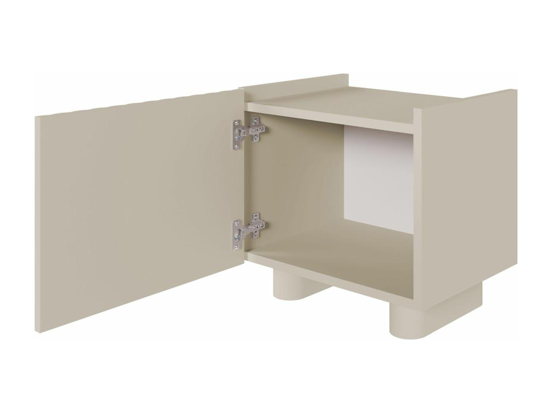 Vente Unique Table De Chevet - 48 Cm - Grège - FIORRA