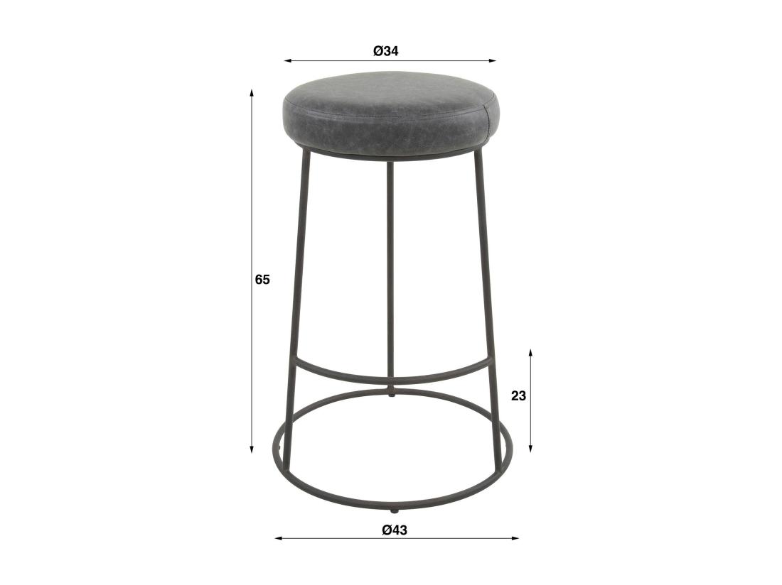 Vente Unique Tabouret De Bar Gris RALF