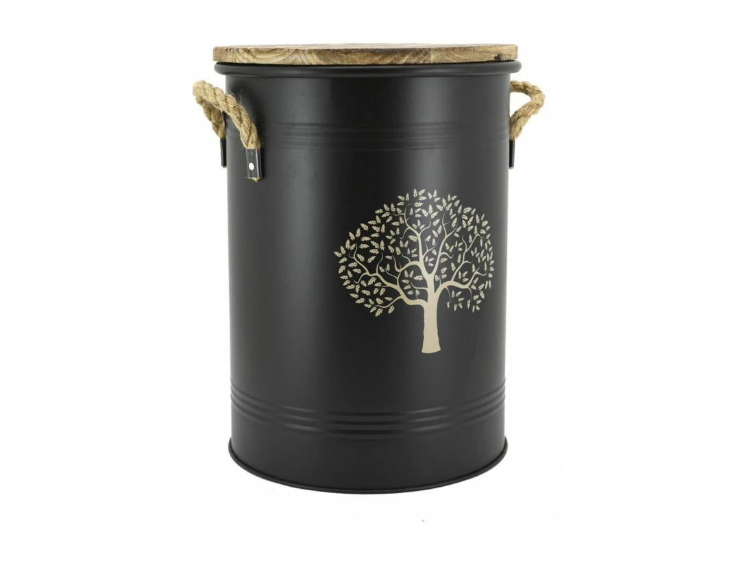 vente unique Tabouret et seau à pellets