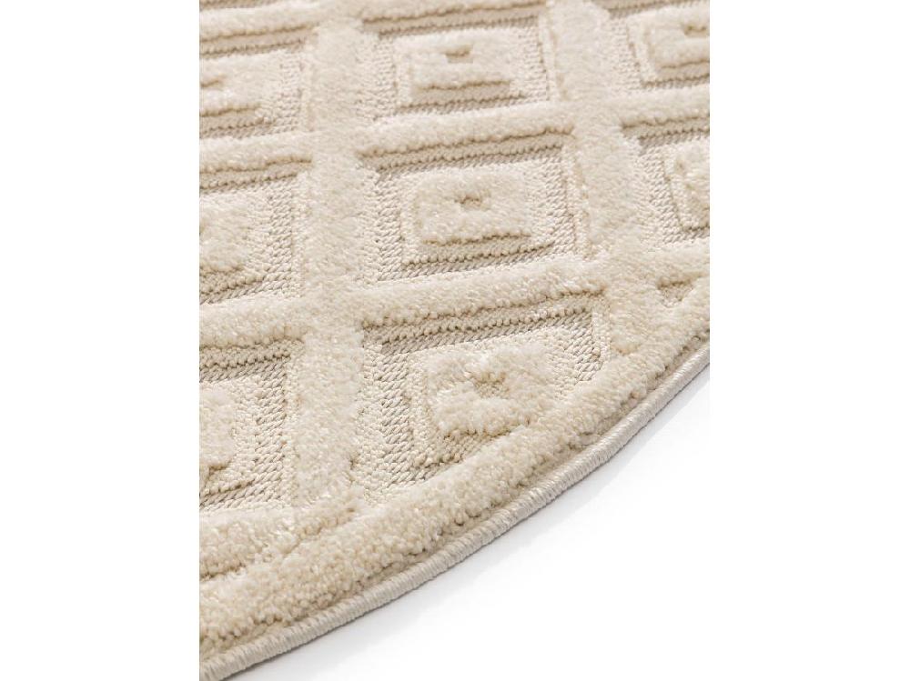 vente unique Tapis Leo Crème ø 200 cm rond