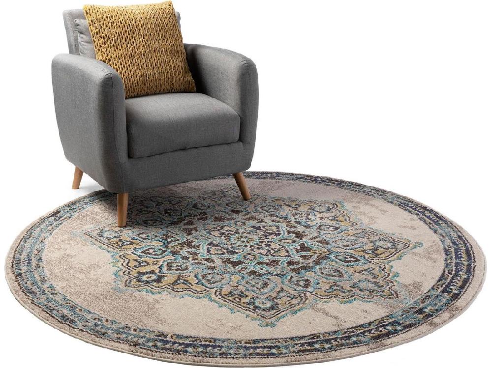 Vente Unique Tapis Rond Casa Beige ø 120 Cm Rond