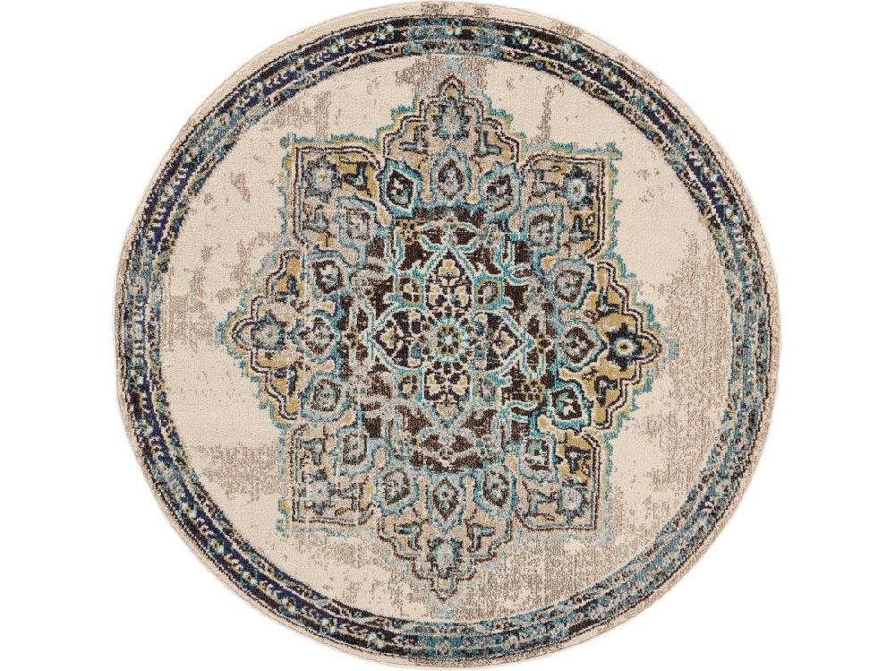 vente unique Tapis rond Casa Beige ø 120 cm rond