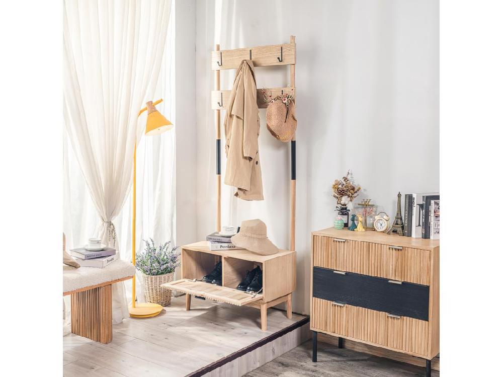 Vente Unique Vestiaire D'entrée En Bois Massif