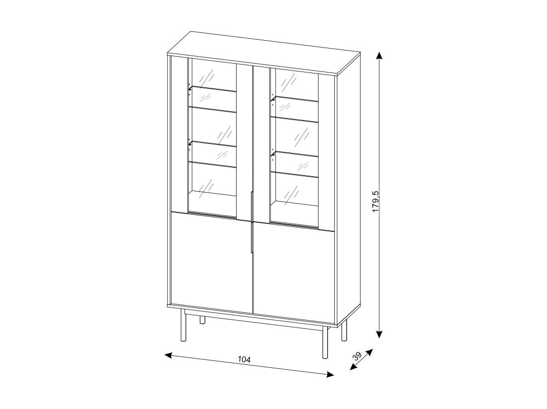 Vente Unique Vitrine Avec 2 Portes - Beige - DABRIANA