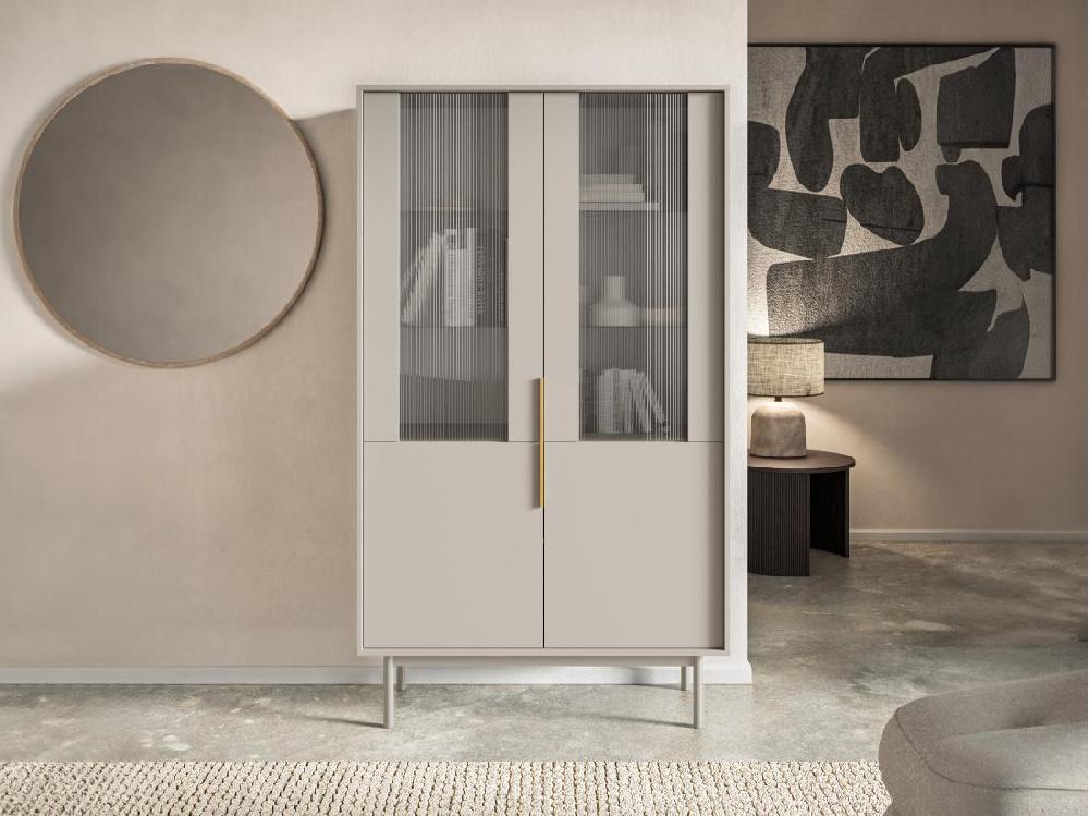 vente unique Vitrine avec 2 portes - Beige - DABRIANA vente unique Vitrine avec 2 portes - Beige - DABRIANA
