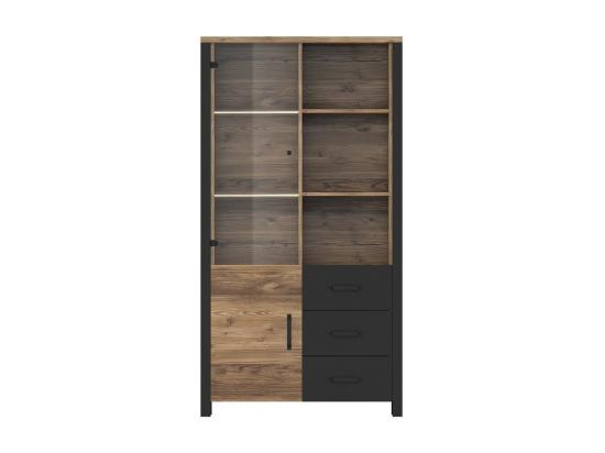 Vente Unique Vitrine Large DARWIN – Épicéa Et Noir