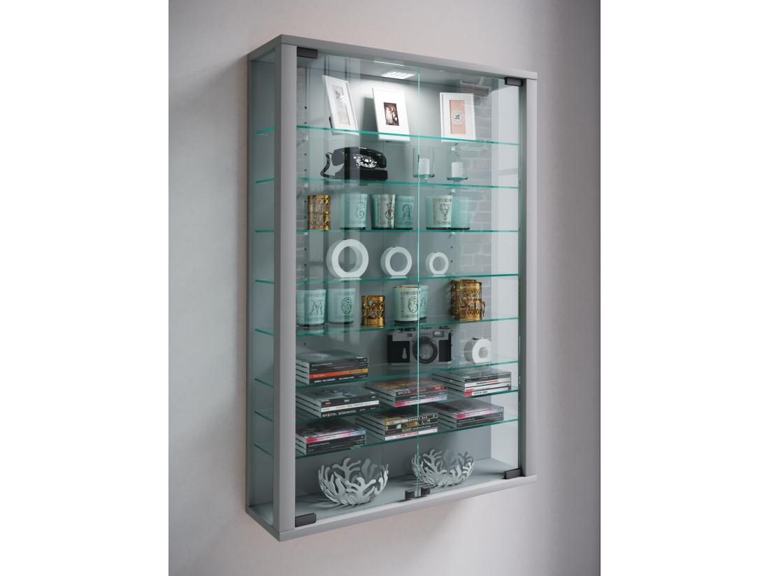 Vente Unique Vitrine Murale En Verre Vitrosa Mini