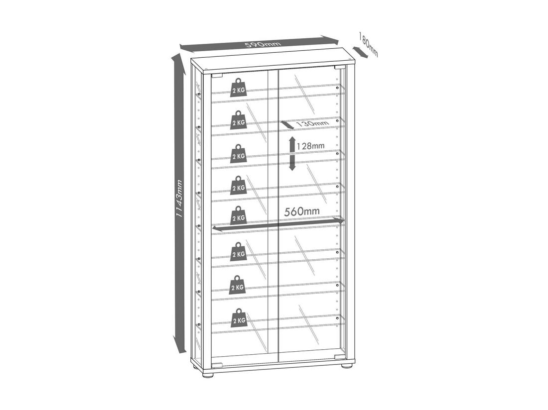 Vente Unique Vitrine Sur Pied Lumo Maxi Miroir