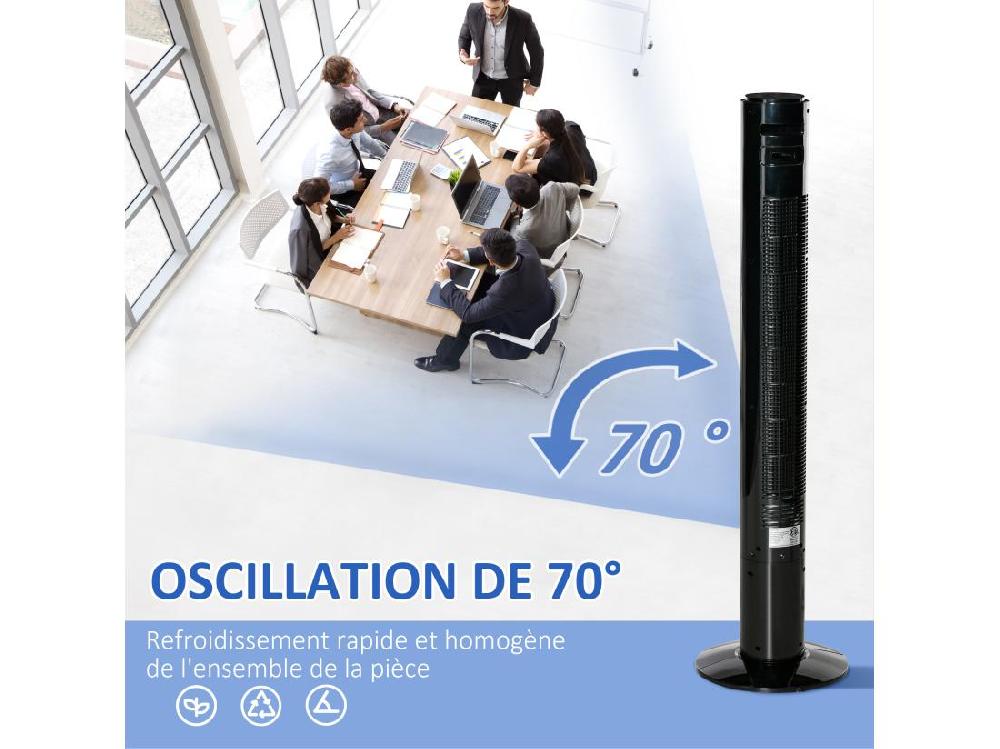 vente unique Ventilateur colonne tour oscillant 45 W silencieux télécommande timer 3 modes 3 vitesses noir