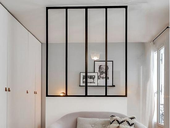 Vente Unique Verrière Atelier En Aluminium Thermolaqué - 120x105 Cm - Noir - BAYVIEW