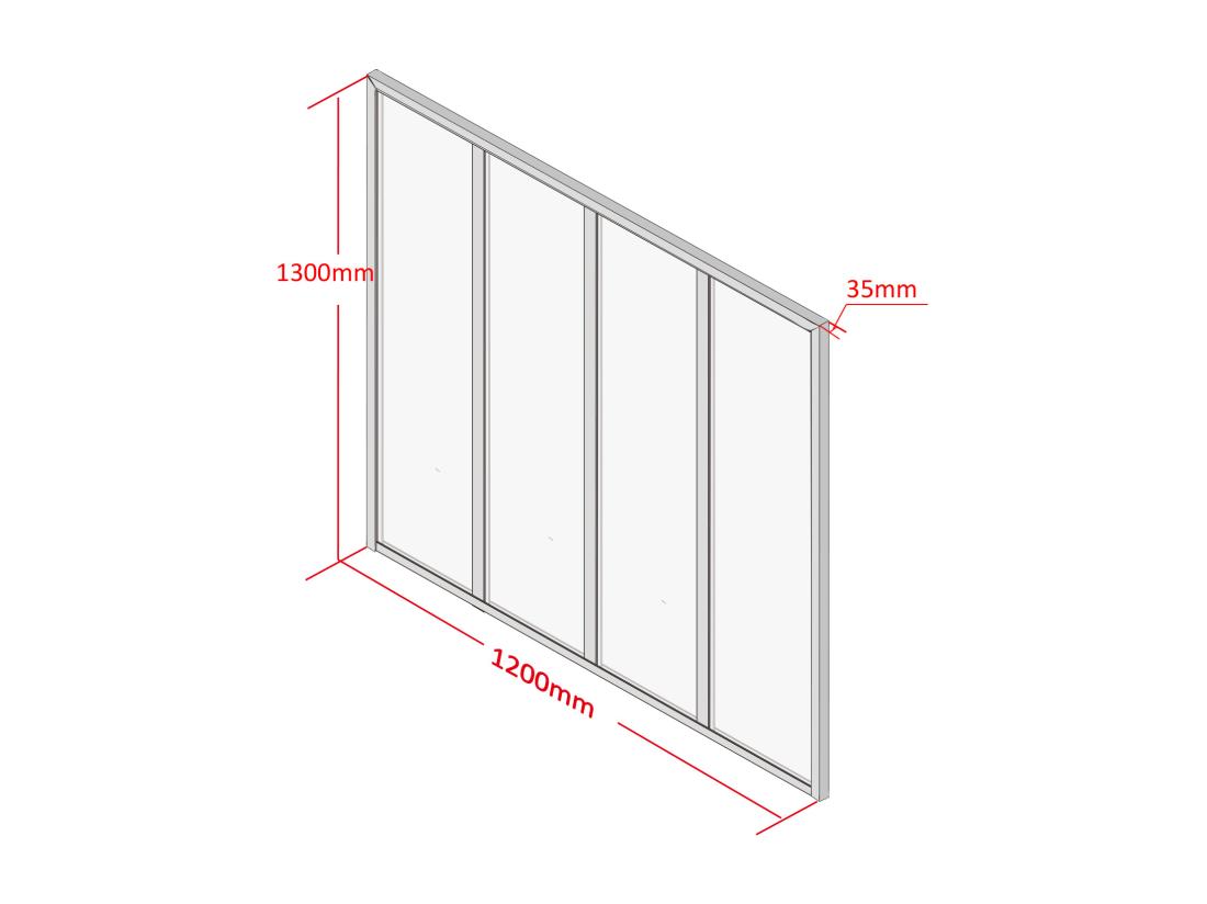 Vente Unique Verrière Atelier En Aluminium Thermolaqué - 120x130 Cm - Noir - BAYVIEW