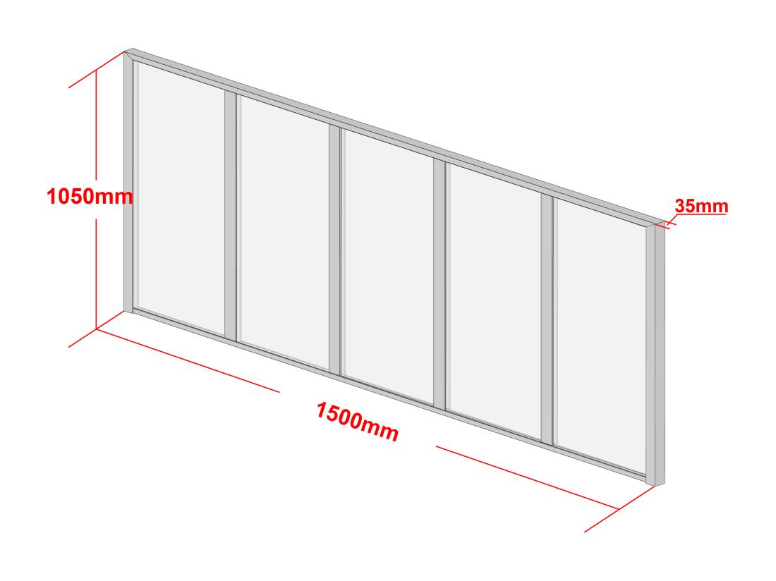Vente Unique Verrière Atelier En Aluminium Thermolaqué - 150x105 Cm - Noir - BAYVIEW