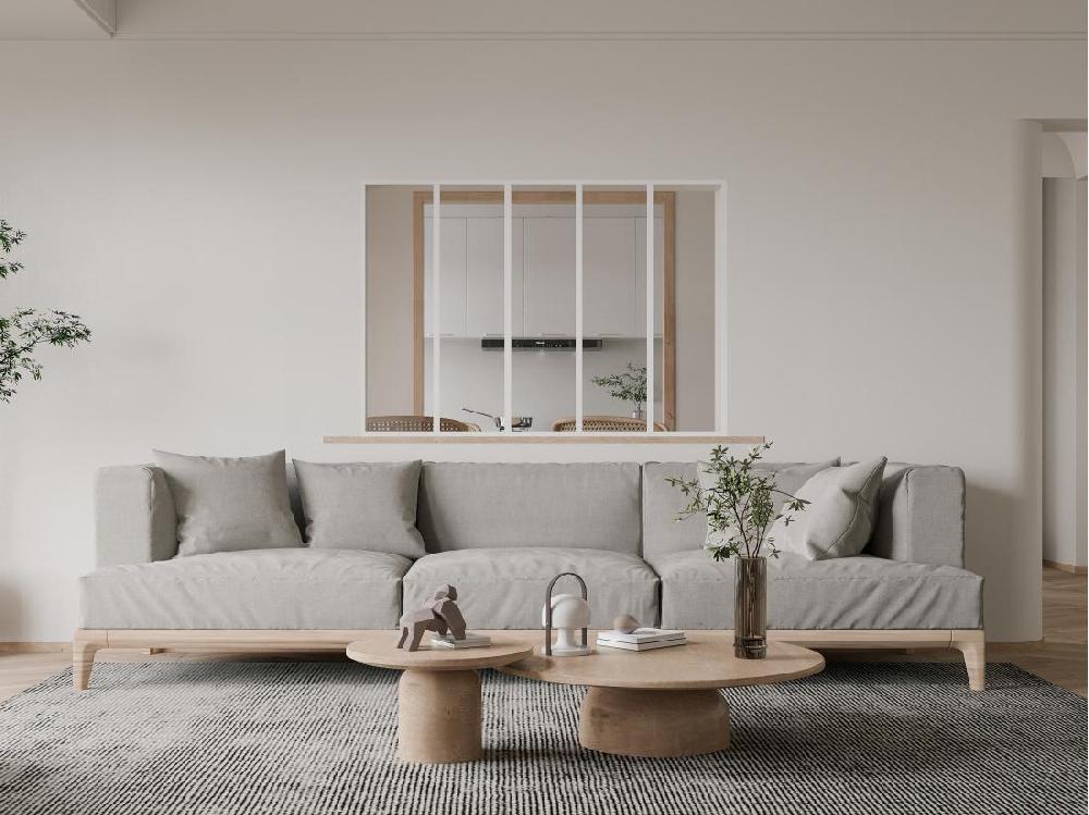 vente unique Verrière atelier en aluminium thermolaqué - 150x105 cm - Blanc - BAYVIEW