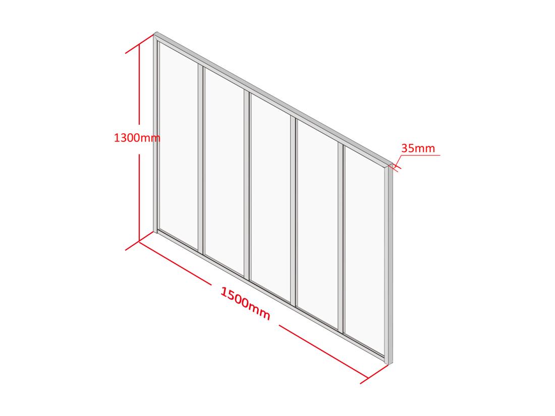 Vente Unique Verrière Atelier En Aluminium Thermolaqué - 150x130 Cm - Noir - BAYVIEW