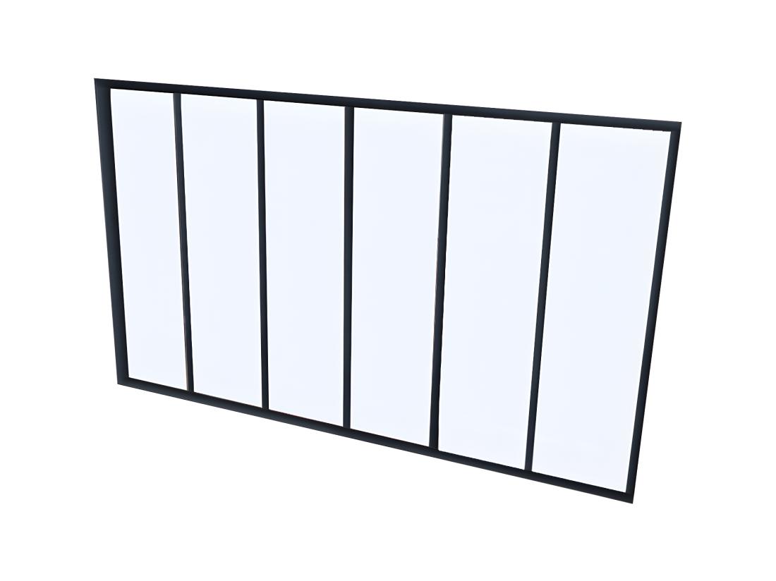 Vente Unique Verrière Atelier En Aluminium Thermolaqué - 180x105 Cm - Noir - BAYVIEW