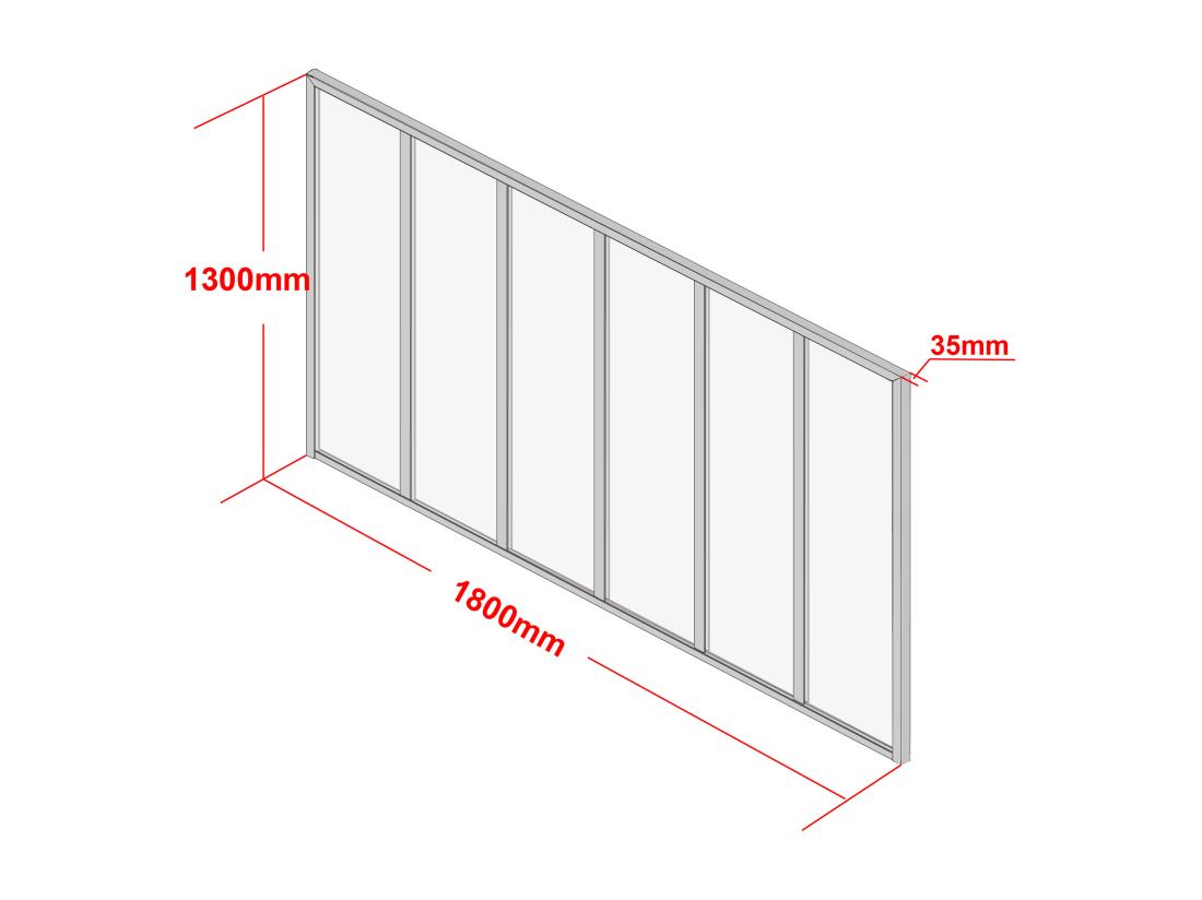 Vente Unique Verrière Atelier En Aluminium Thermolaqué - 180x130 Cm - Noir - BAYVIEW