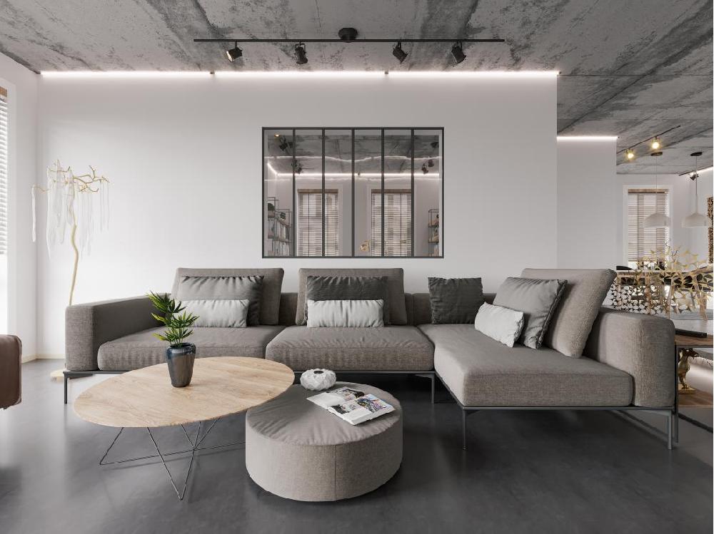 vente unique Verrière atelier en aluminium thermolaqué - 180x130 cm - Noir - BAYVIEW