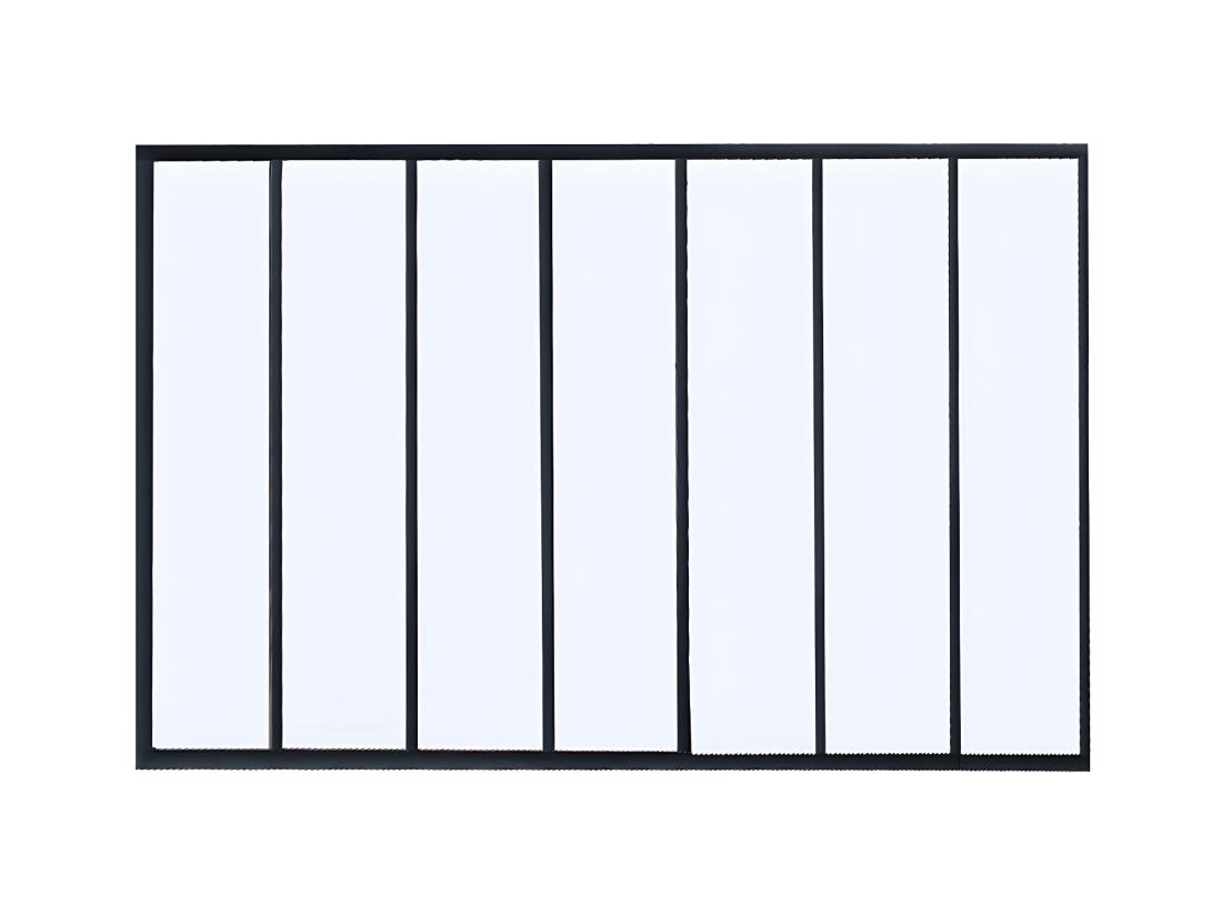 Vente Unique Verrière Atelier En Aluminium Thermolaqué - 210x105 Cm - Noir - BAYVIEW
